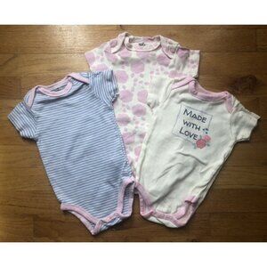Touched By Nature 3 Pack Onesies 3-6M Organic Cotton